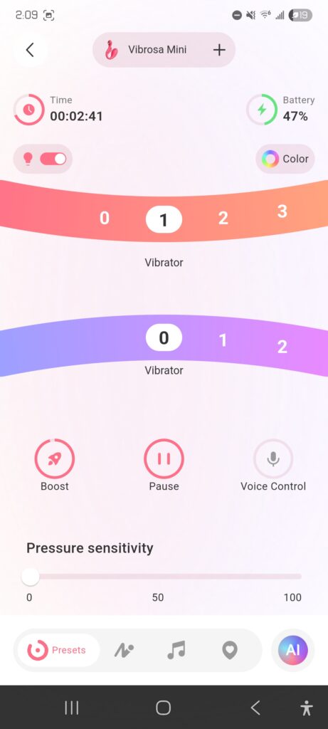 Review: Honey Play Box Vibrosa Mini vs. Lovense Lush 4 Bluetooth Egg Vibes 9 honey play box dual stimulation bluetooth remote control vibrator app screenshot