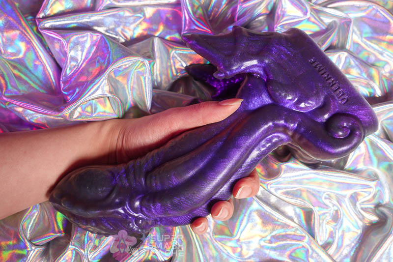 Uberrime Cthulhu Review: Huge Monster Dildo with Baseball Bat Girth 16 Uberrime Cthulhu medium monster dildo in hand for size comparison
