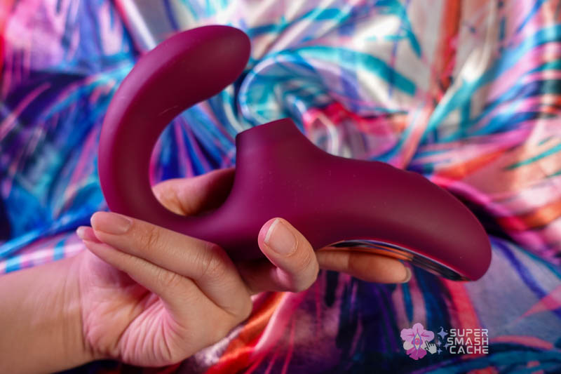 Did this air pulse G-spot rabbit vibe work for me? 17 curved g-spot and clitoral air pulse rabbit vibrator side view