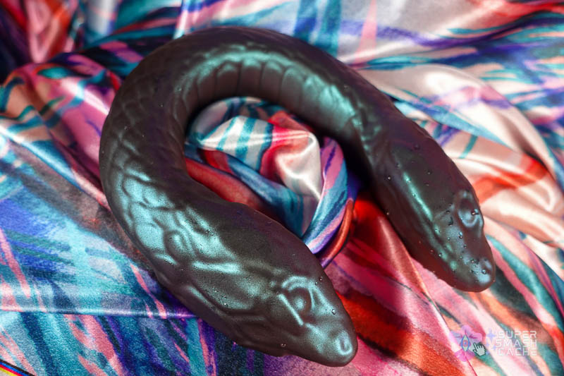 6 Silicone Double Dildos for Body-Safe DP (2026 Edition) 30 Temptasia Twin Python Silicone Fantasy Double Dildo with flexible wire core for holding curvature
